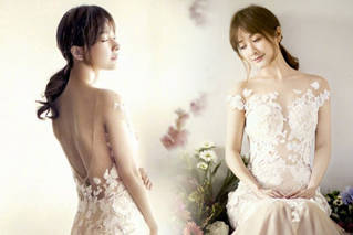 吴昕穿深v曳地婚纱似美人鱼 露美背蝴蝶骨吸睛